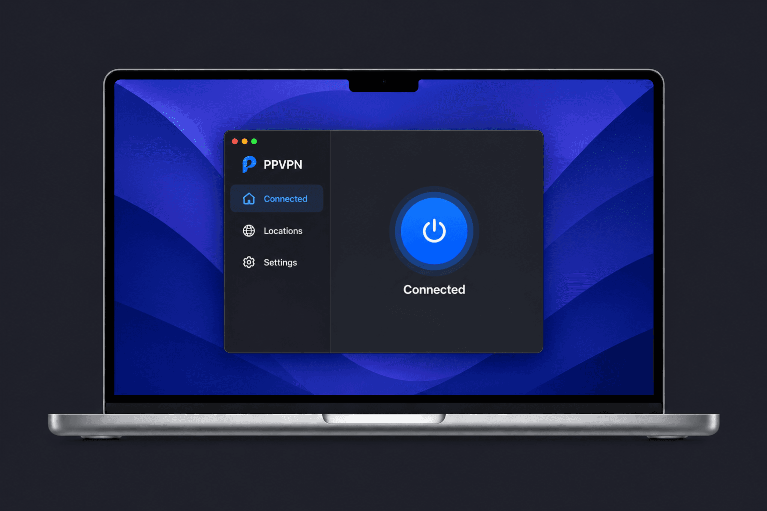 Mac 上的 PPVPN 客户端概念示意图