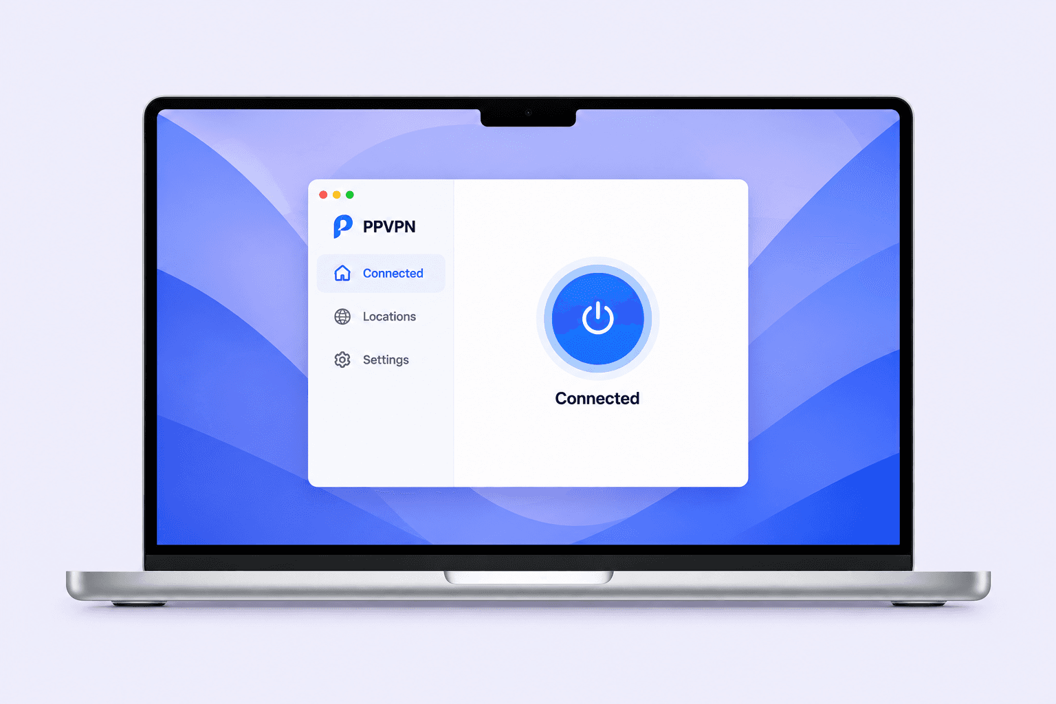Mac 上的 PPVPN 客户端概念示意图