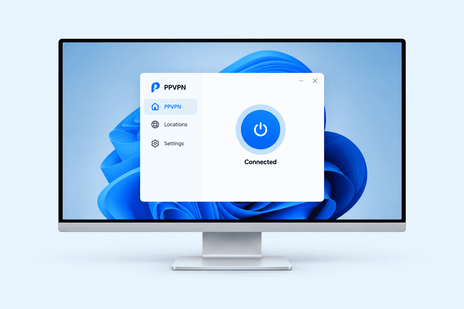 Windows 上的 PPVPN 客户端概念示意图